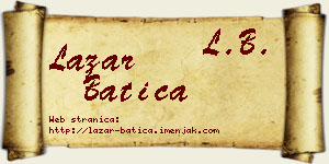Lazar Batica vizit kartica